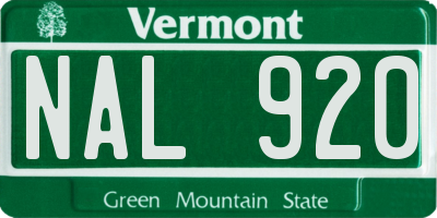 VT license plate NAL920