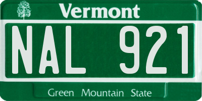 VT license plate NAL921