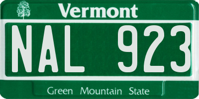 VT license plate NAL923