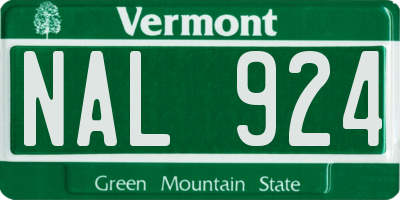 VT license plate NAL924
