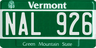 VT license plate NAL926