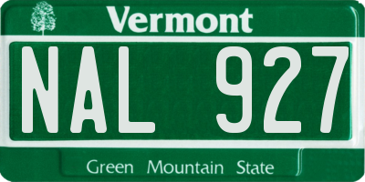 VT license plate NAL927