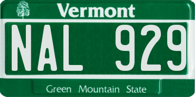 VT license plate NAL929