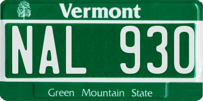 VT license plate NAL930