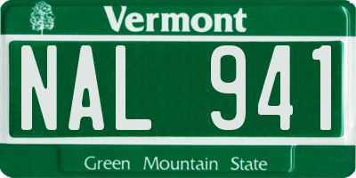 VT license plate NAL941