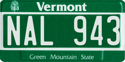 VT license plate NAL943