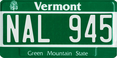 VT license plate NAL945