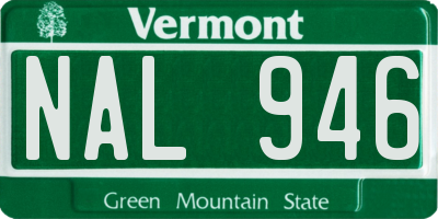 VT license plate NAL946