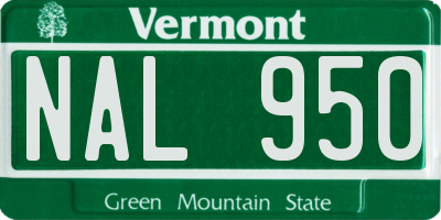 VT license plate NAL950