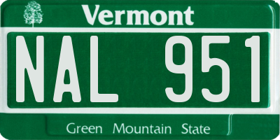 VT license plate NAL951