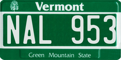 VT license plate NAL953