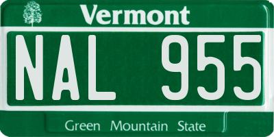 VT license plate NAL955