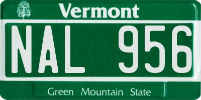 VT license plate NAL956