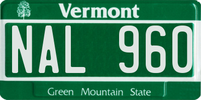 VT license plate NAL960