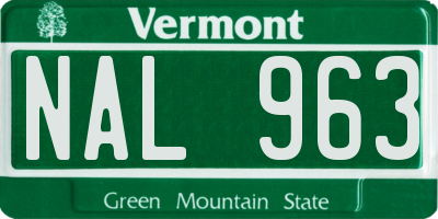 VT license plate NAL963