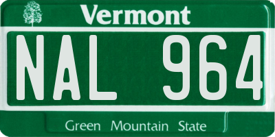 VT license plate NAL964