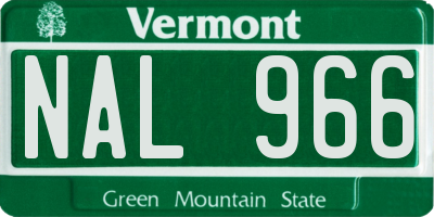 VT license plate NAL966