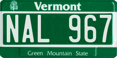 VT license plate NAL967