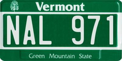 VT license plate NAL971