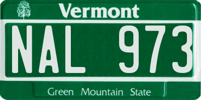 VT license plate NAL973