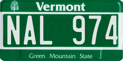 VT license plate NAL974