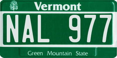 VT license plate NAL977