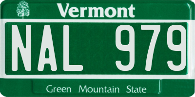 VT license plate NAL979