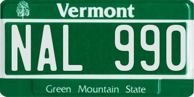 VT license plate NAL990