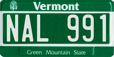 VT license plate NAL991