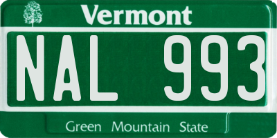 VT license plate NAL993