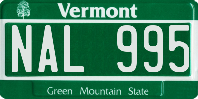 VT license plate NAL995