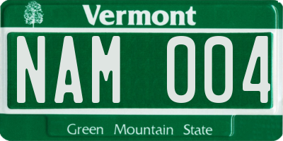 VT license plate NAM004