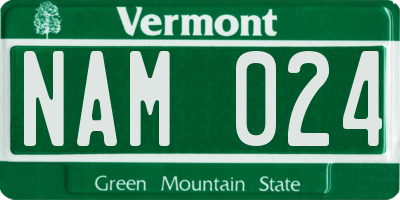 VT license plate NAM024