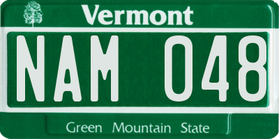 VT license plate NAM048