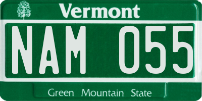 VT license plate NAM055
