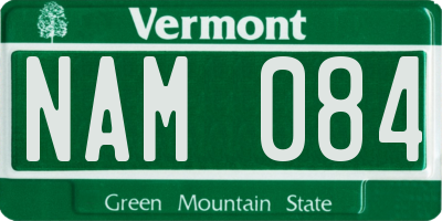 VT license plate NAM084