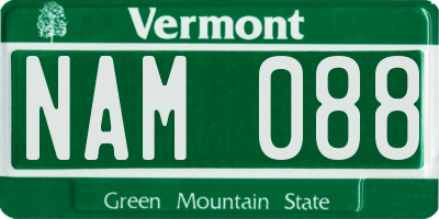 VT license plate NAM088