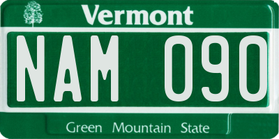 VT license plate NAM090