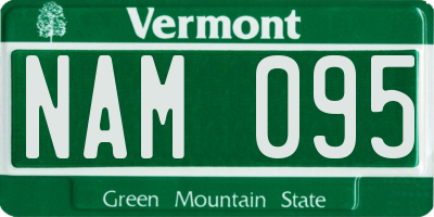 VT license plate NAM095