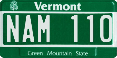 VT license plate NAM110