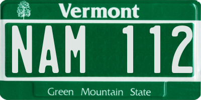 VT license plate NAM112
