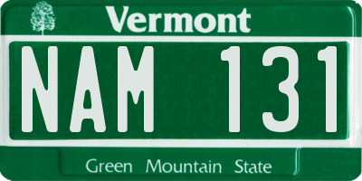 VT license plate NAM131