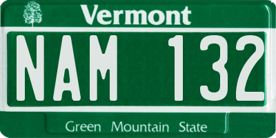 VT license plate NAM132