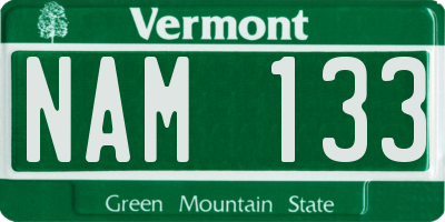 VT license plate NAM133