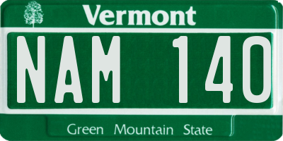VT license plate NAM140