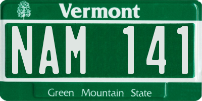 VT license plate NAM141