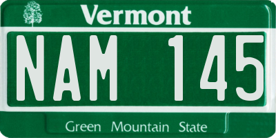 VT license plate NAM145