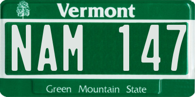 VT license plate NAM147