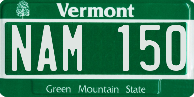 VT license plate NAM150