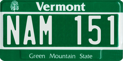 VT license plate NAM151